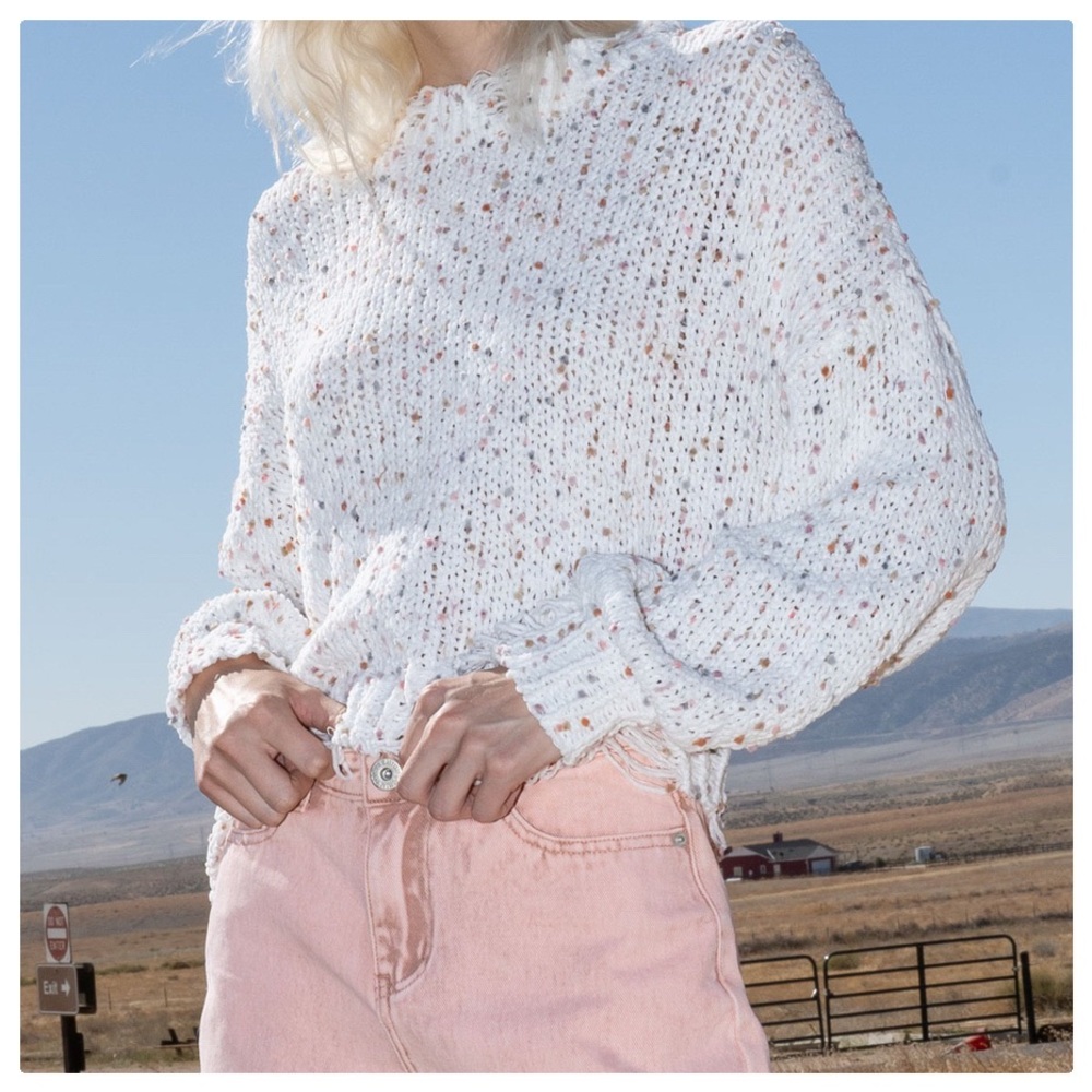 POL Winter's Favorite Confetti Distressed Sweater - Picture 6 of 11